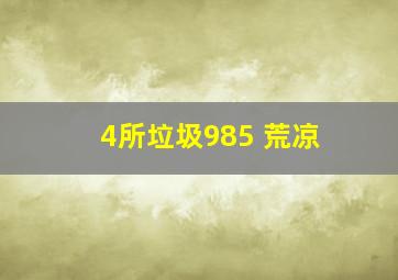 4所垃圾985 荒凉